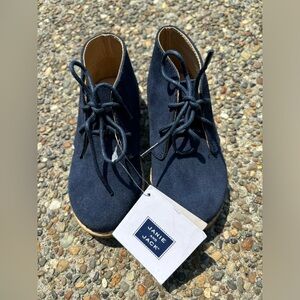 Janie and Jack Blue Suede Lace Up Shoes. Size 5. NWT